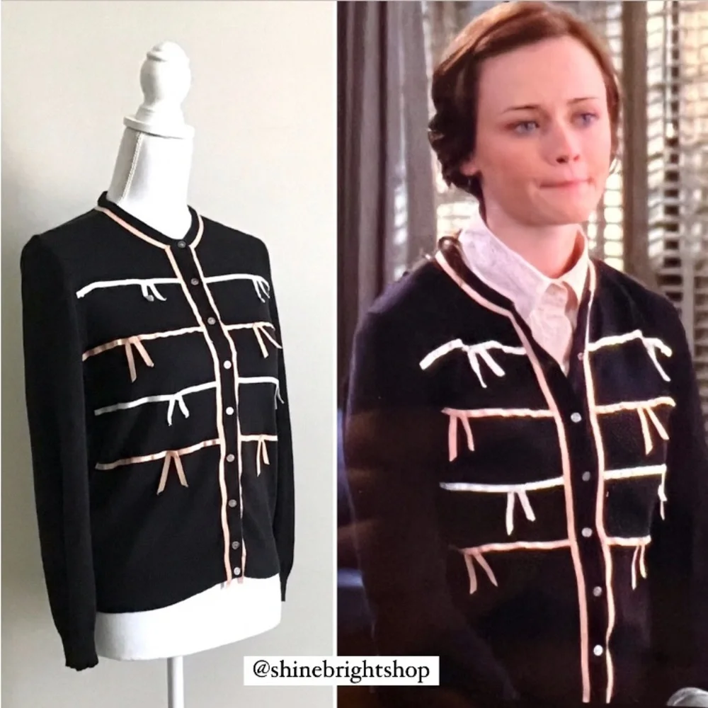 Rare Early 2000s Vintage Bow Cardigan ASO Rory Gilmore in Gilmore Girls - Picture 2 of 14